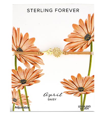 Sterling Silver Birth Flower Bolo Bracelet